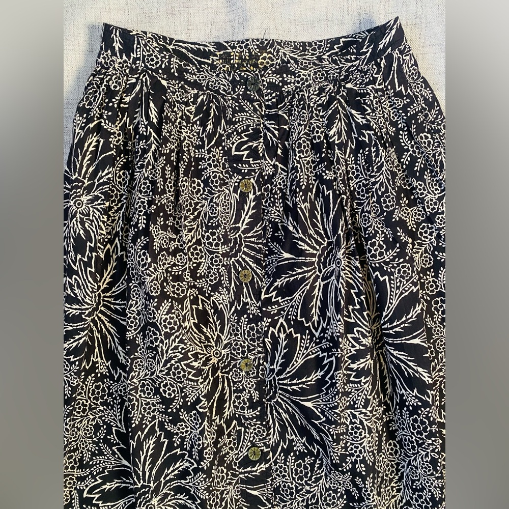 Size 14 Cachareal French Midi Black & White Floral Print - Picture 5 of 9